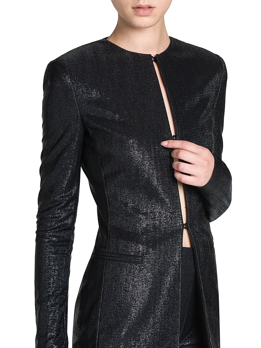 Giorgio Armani Women's Sparkle Round-Neck Jacket | Thumbnail 6