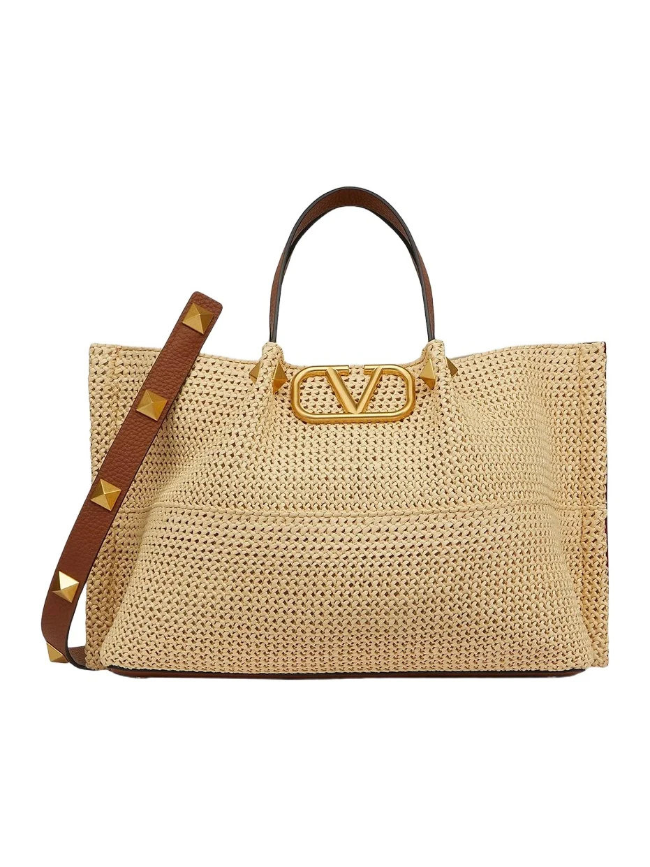 Valentino Women's Medium Straw Summer Tote Bag