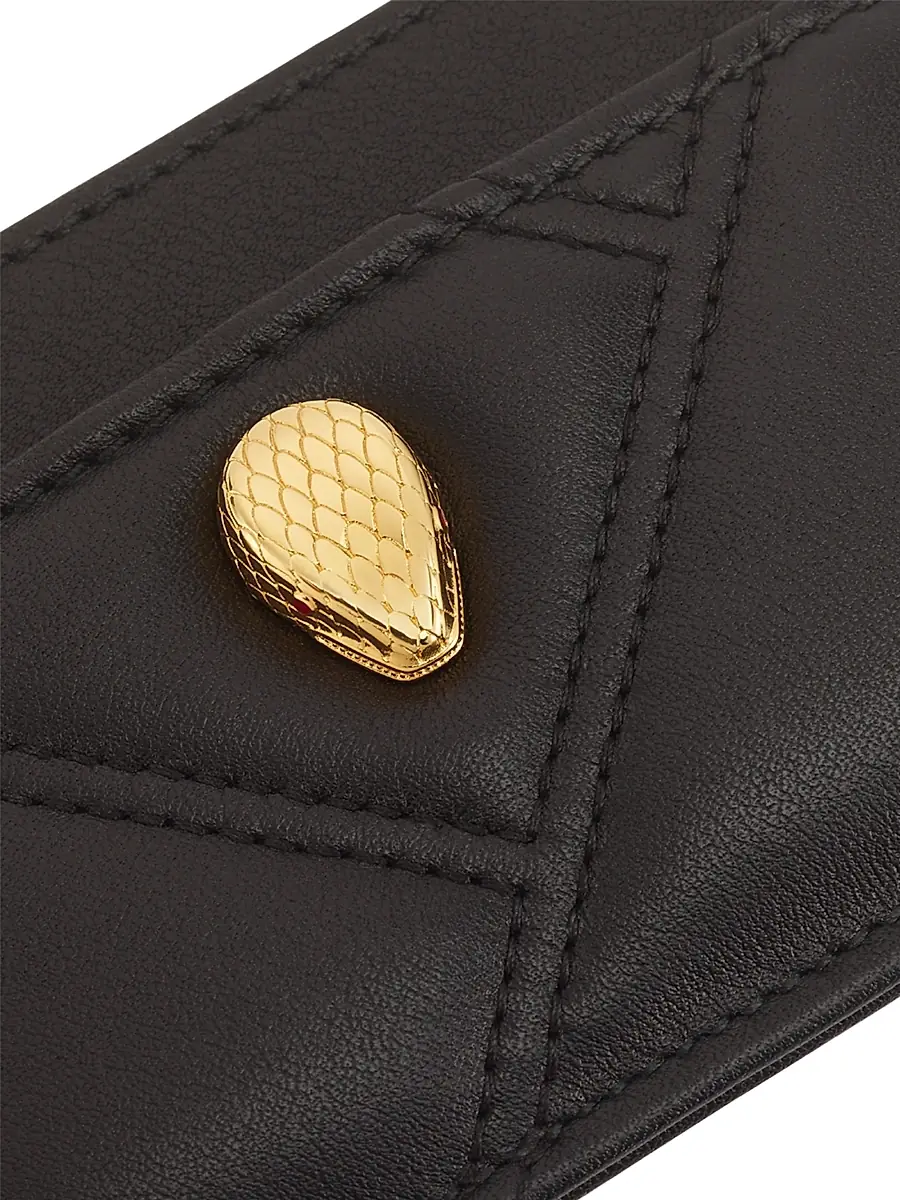 BVLGARI Women's Serpenti Quilted Leather Card Holder | Thumbnail 4 BVLGARI Women's Serpenti Quilted Leather Card Holder | Thumbnail 4