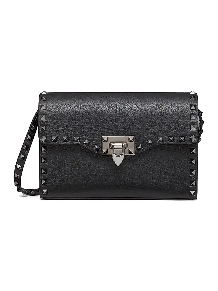 Women's Small Rockstud Grainy Calfskin Crossbody Bag Women's Small Rockstud Grainy Calfskin Crossbody Bag