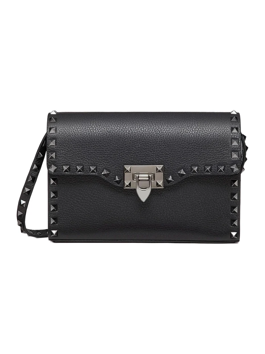 Women's Small Rockstud Grainy Calfskin Crossbody Bag Women's Small Rockstud Grainy Calfskin Crossbody Bag