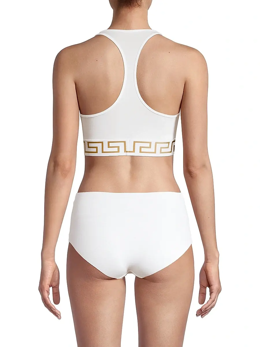 Versace Women's Greca Border Sports Bra - Black | Thumbnail 4 Versace Women's Greca Border Sports Bra - Black | Thumbnail 4