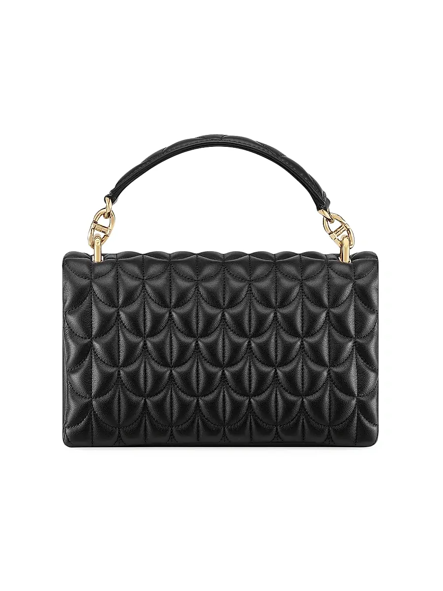 BVLGARI Women's Serpenti Cabochon Matelassé Leather Top Handle Bag - Black | Thumbnail 4 BVLGARI Women's Serpenti Cabochon Matelassé Leather Top Handle Bag - Black | Thumbnail 4
