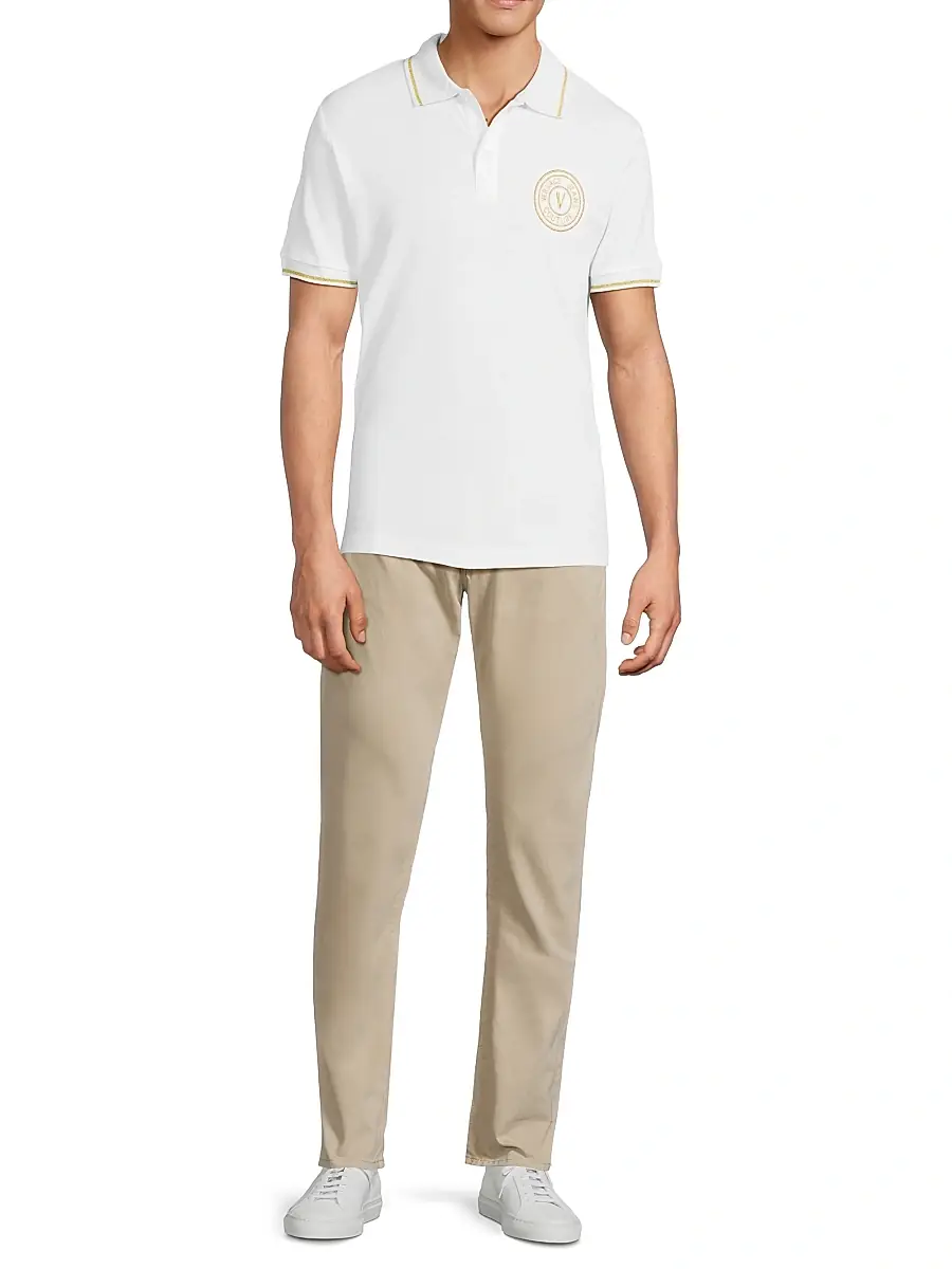 Versace Jeans Couture Men's Logo Cotton Polo Shirt | Thumbnail 2