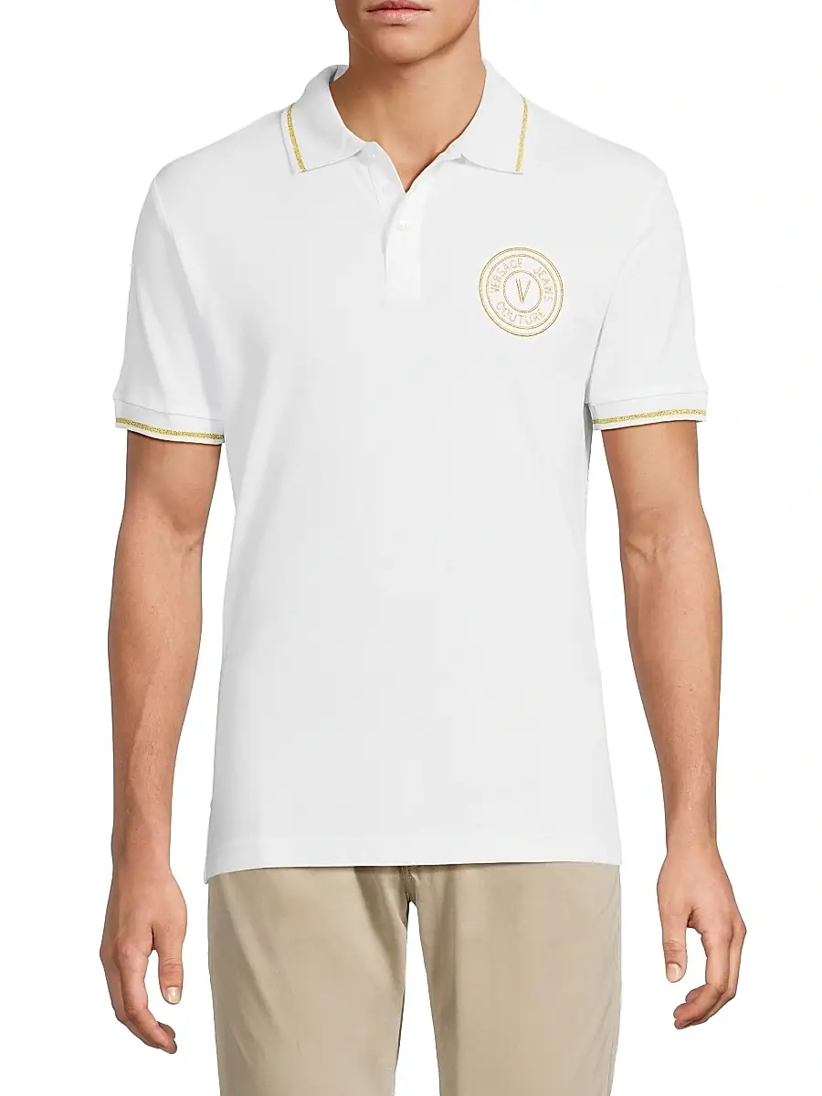Versace Jeans Couture Men's Logo Cotton Polo Shirt | Thumbnail 3