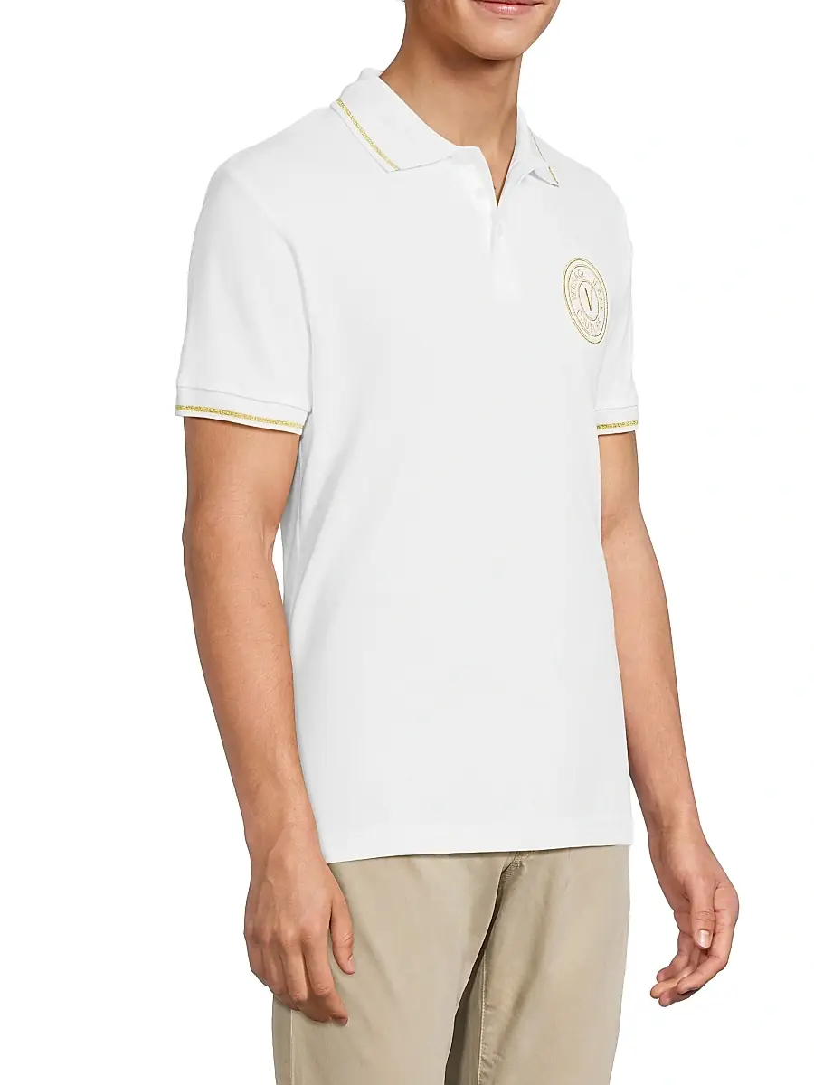 Versace Jeans Couture Men's Logo Cotton Polo Shirt | Thumbnail 4