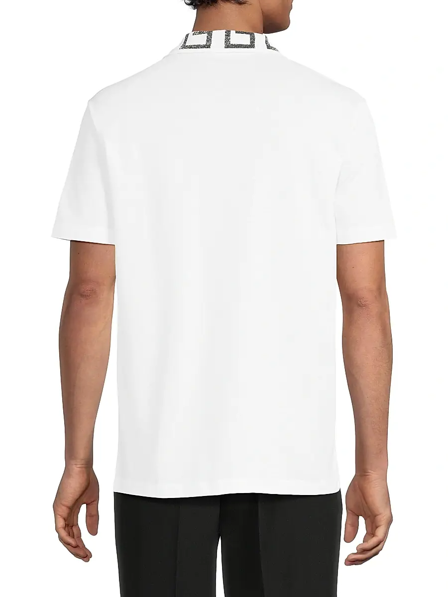 Versace Men's Piquet Cotton Polo Shirt | Thumbnail 5 Versace Men's Piquet Cotton Polo Shirt | Thumbnail 5