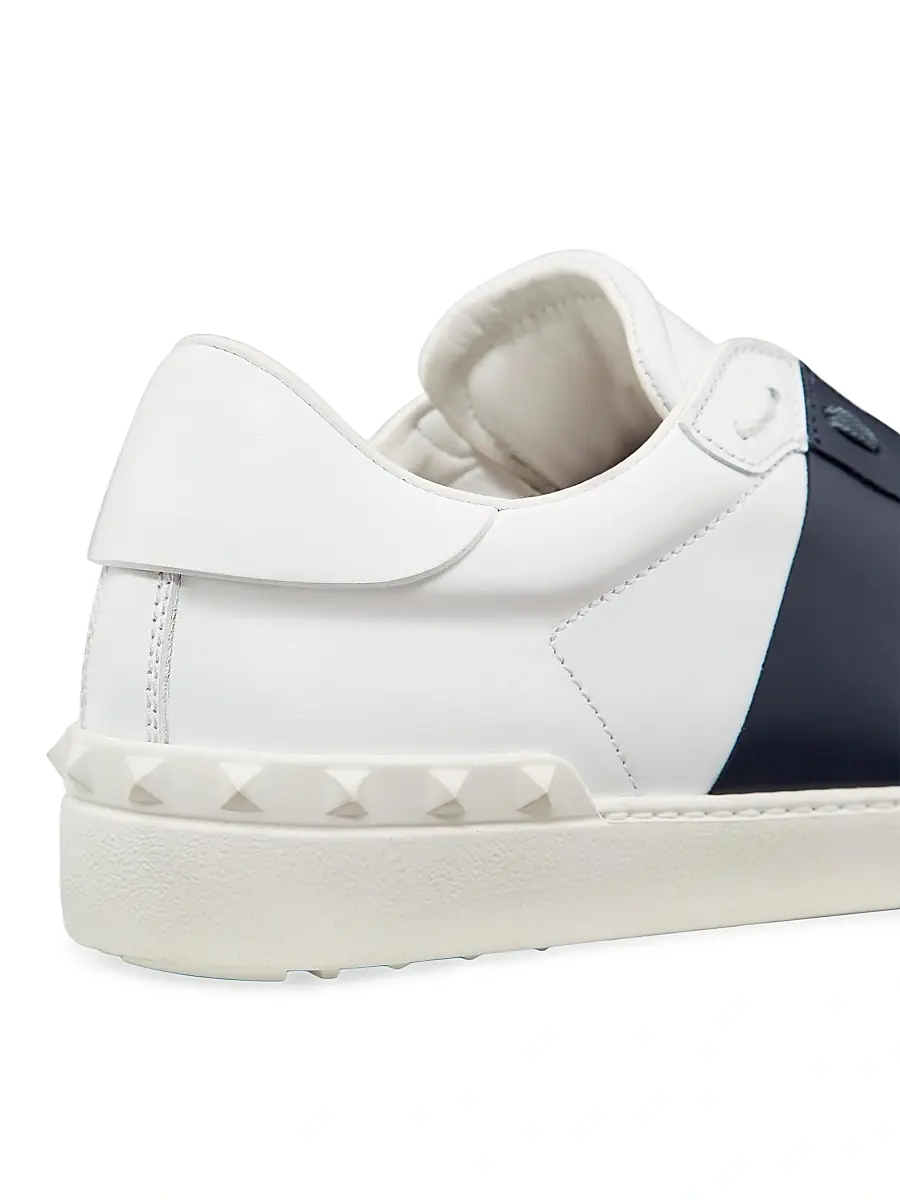 Valentino Garavani Men's Calfskin Open Sneakers - White Marine | Thumbnail 5 Valentino Garavani Men's Calfskin Open Sneakers - White Marine | Thumbnail 5