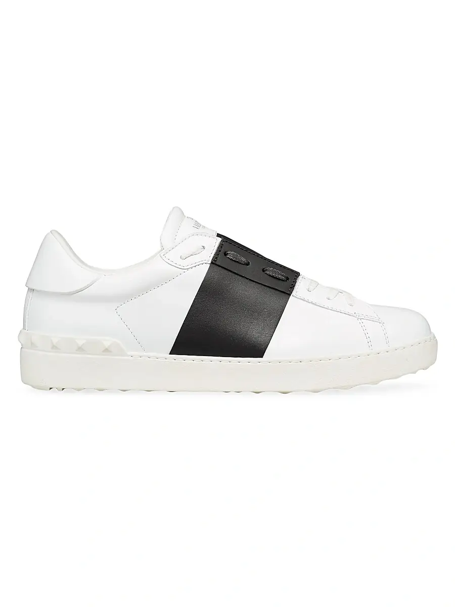 Valentino Garavani Men's Calfskin Open Sneakers - White Marine | Thumbnail 7 Valentino Garavani Men's Calfskin Open Sneakers - White Marine | Thumbnail 7