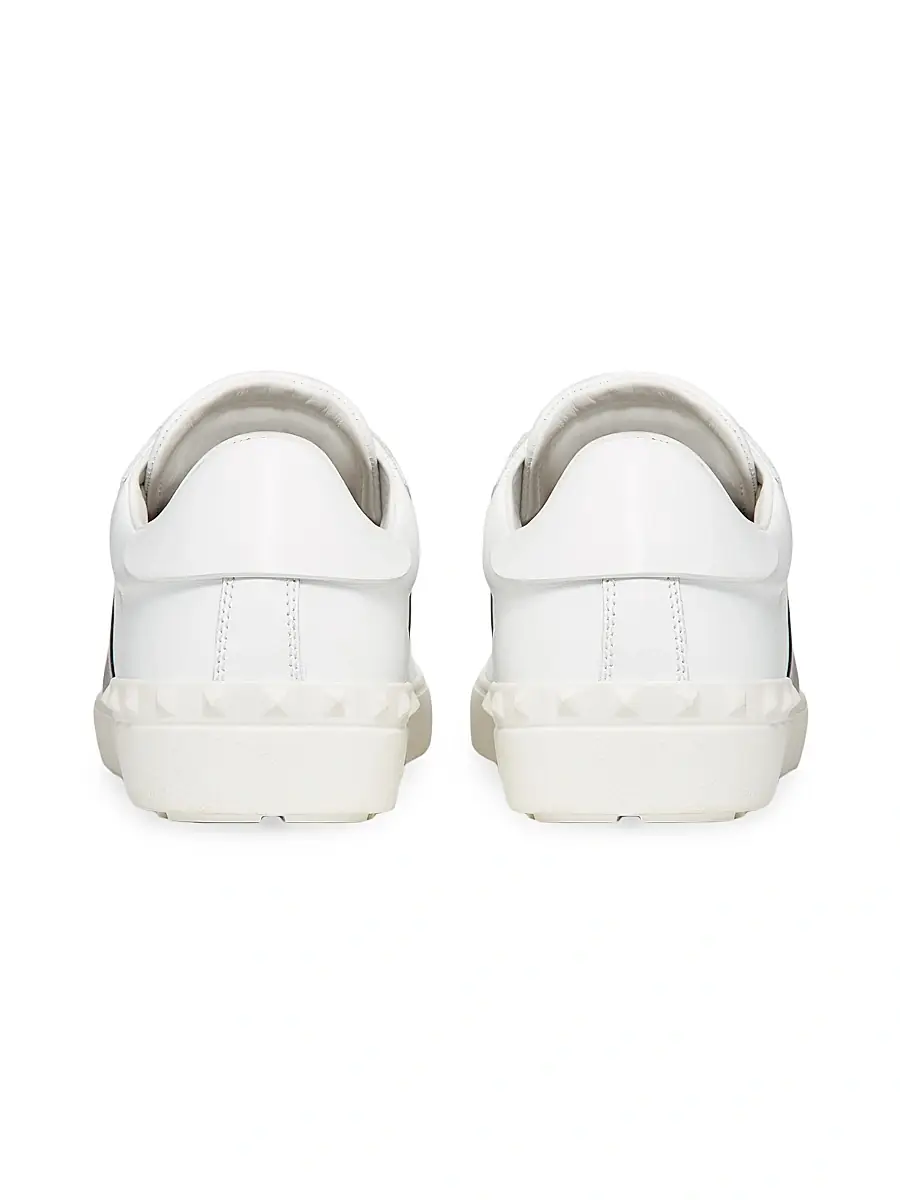 Valentino Garavani Men's Calfskin Open Sneakers - White Marine | Thumbnail 9 Valentino Garavani Men's Calfskin Open Sneakers - White Marine | Thumbnail 9