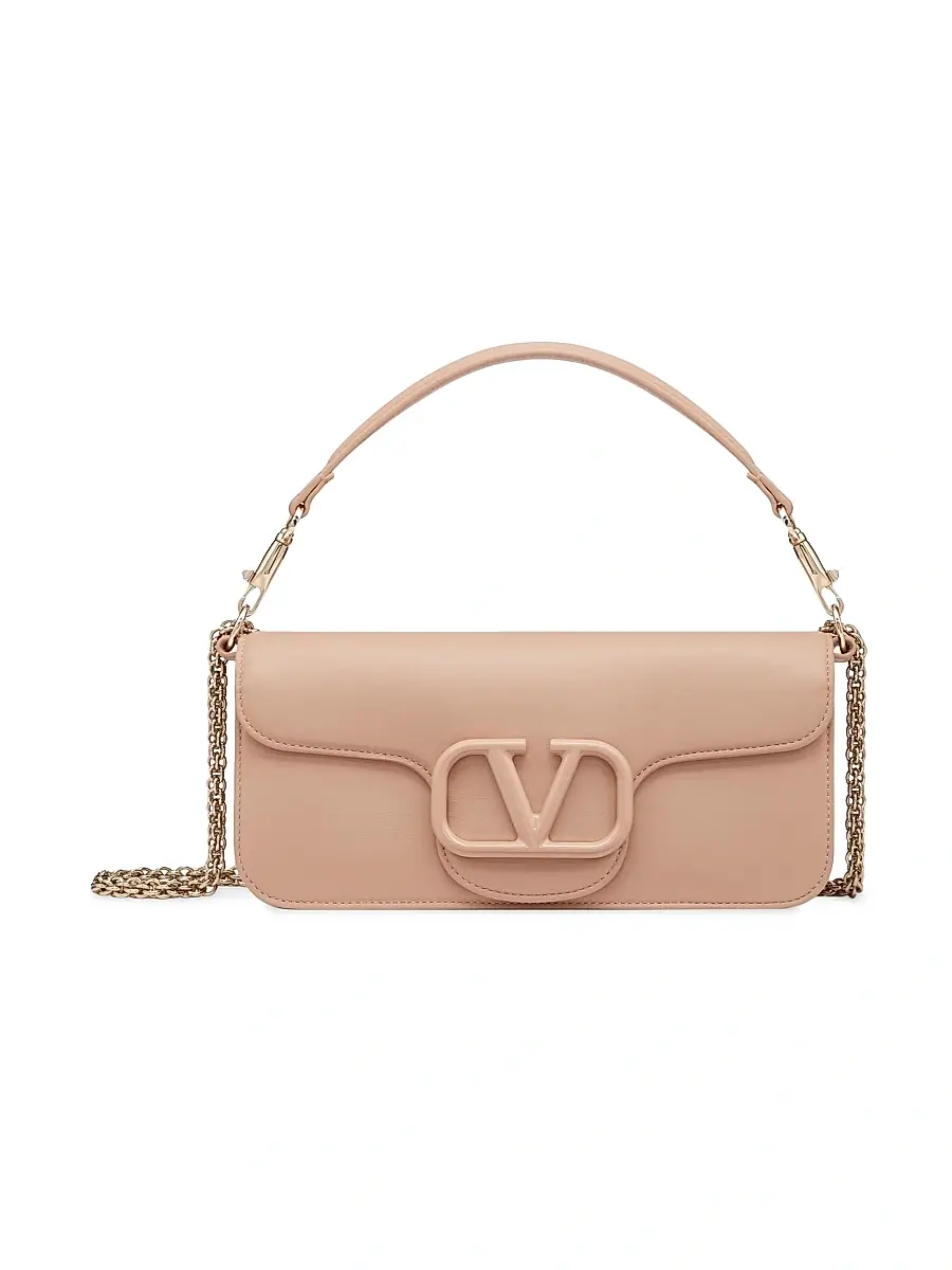 Valentino Garavani Women's Locò Calfskin Shoulder Bag - Rose Cannelle | Image 1 Valentino Garavani Women's Locò Calfskin Shoulder Bag - Rose Cannelle | Image 1