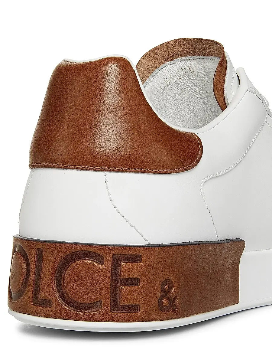 Dolce & Gabbana Men's Portofino Leather Sneakers - Black Silver | Thumbnail 12 Dolce & Gabbana Men's Portofino Leather Sneakers - Black Silver | Thumbnail 12