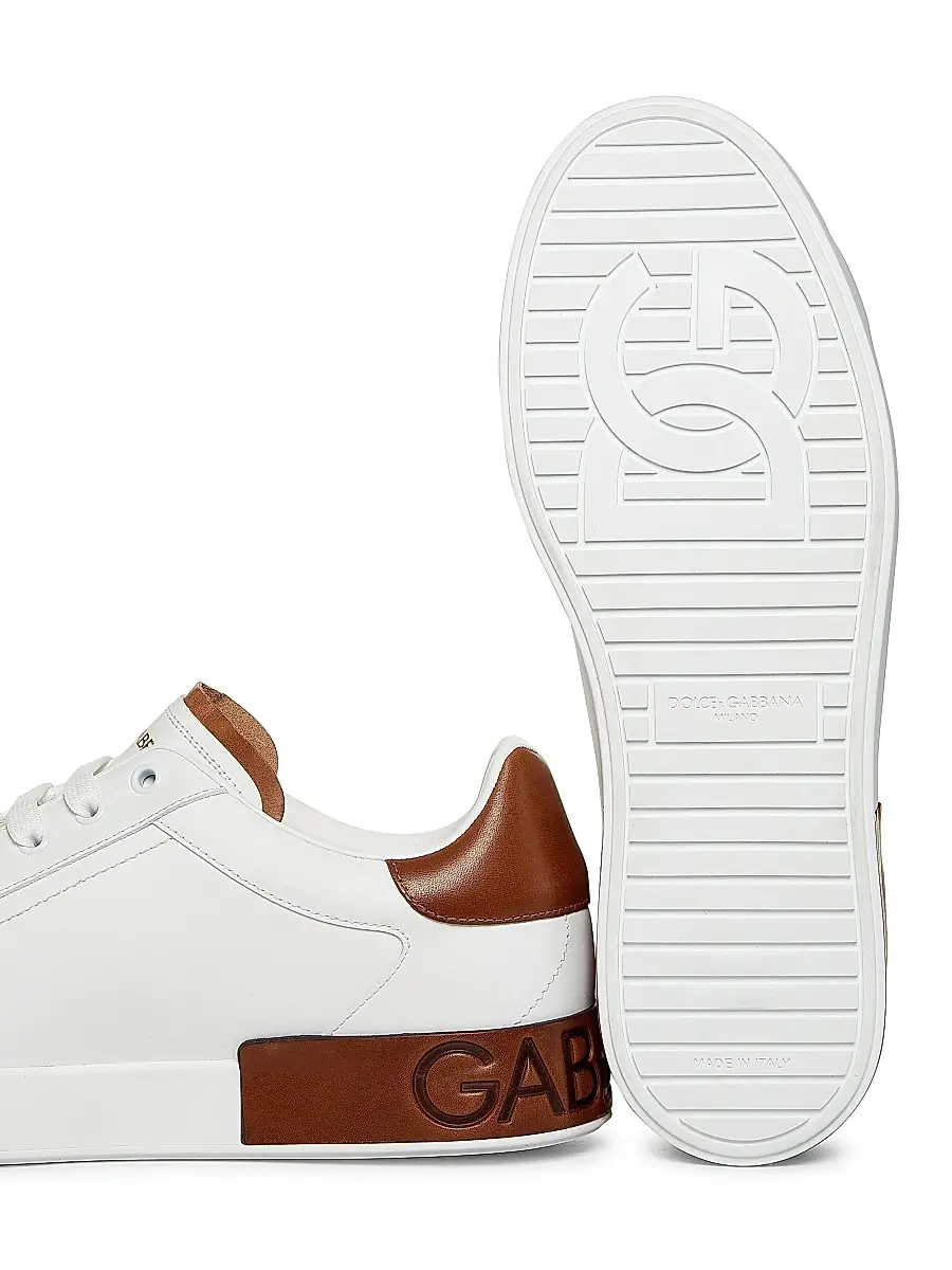 Dolce & Gabbana Men's Portofino Leather Sneakers - Black Silver | Thumbnail 13 Dolce & Gabbana Men's Portofino Leather Sneakers - Black Silver | Thumbnail 13