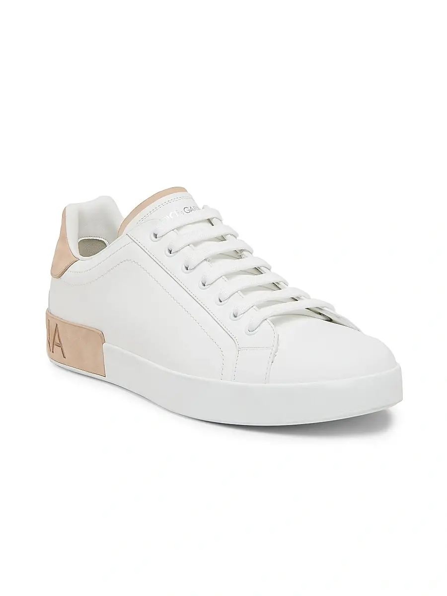 Dolce & Gabbana Men's Portofino Leather Sneakers - Black Silver | Thumbnail 15 Dolce & Gabbana Men's Portofino Leather Sneakers - Black Silver | Thumbnail 15