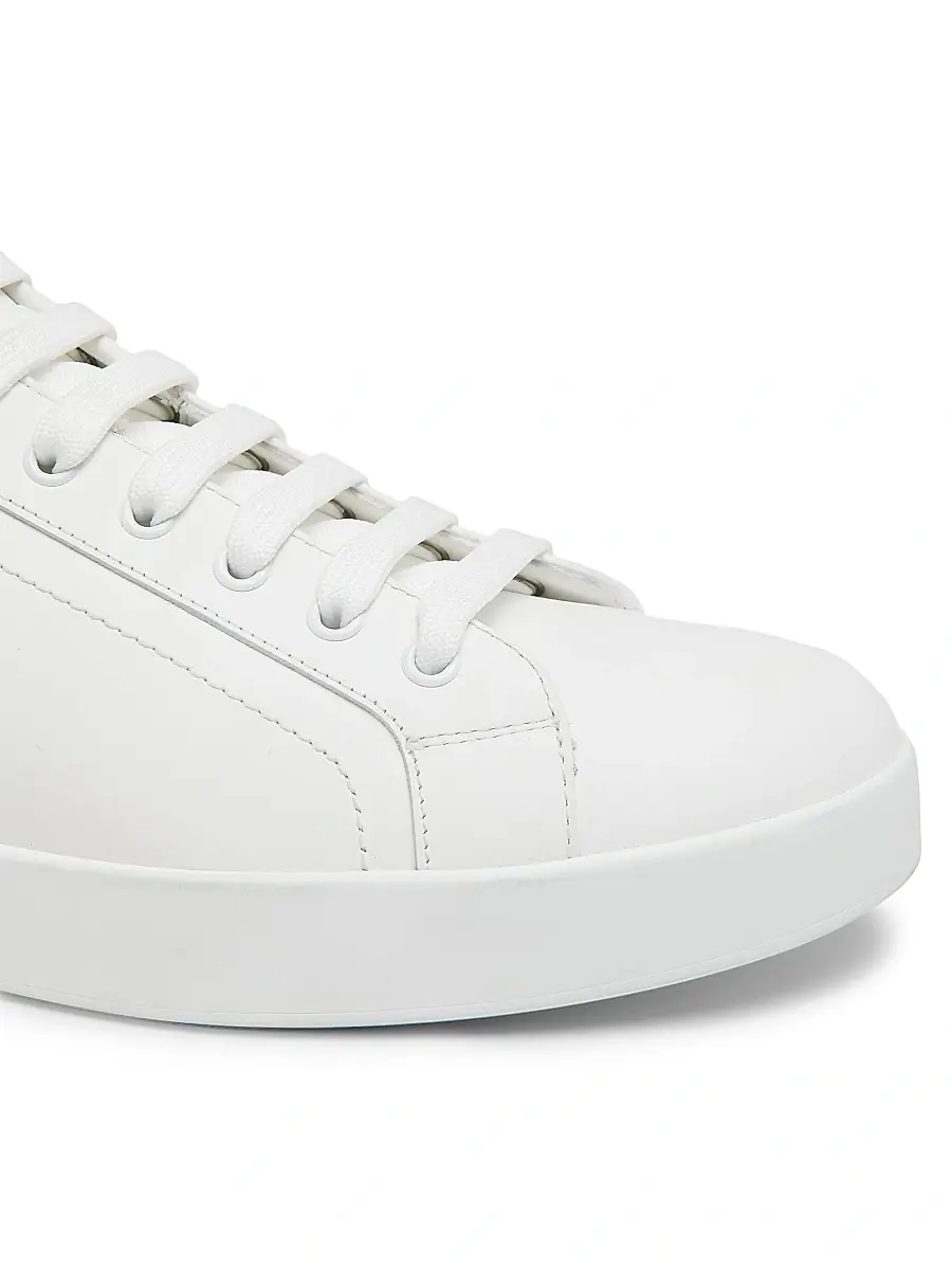 Dolce & Gabbana Men's Portofino Leather Sneakers - Black Silver | Thumbnail 18 Dolce & Gabbana Men's Portofino Leather Sneakers - Black Silver | Thumbnail 18