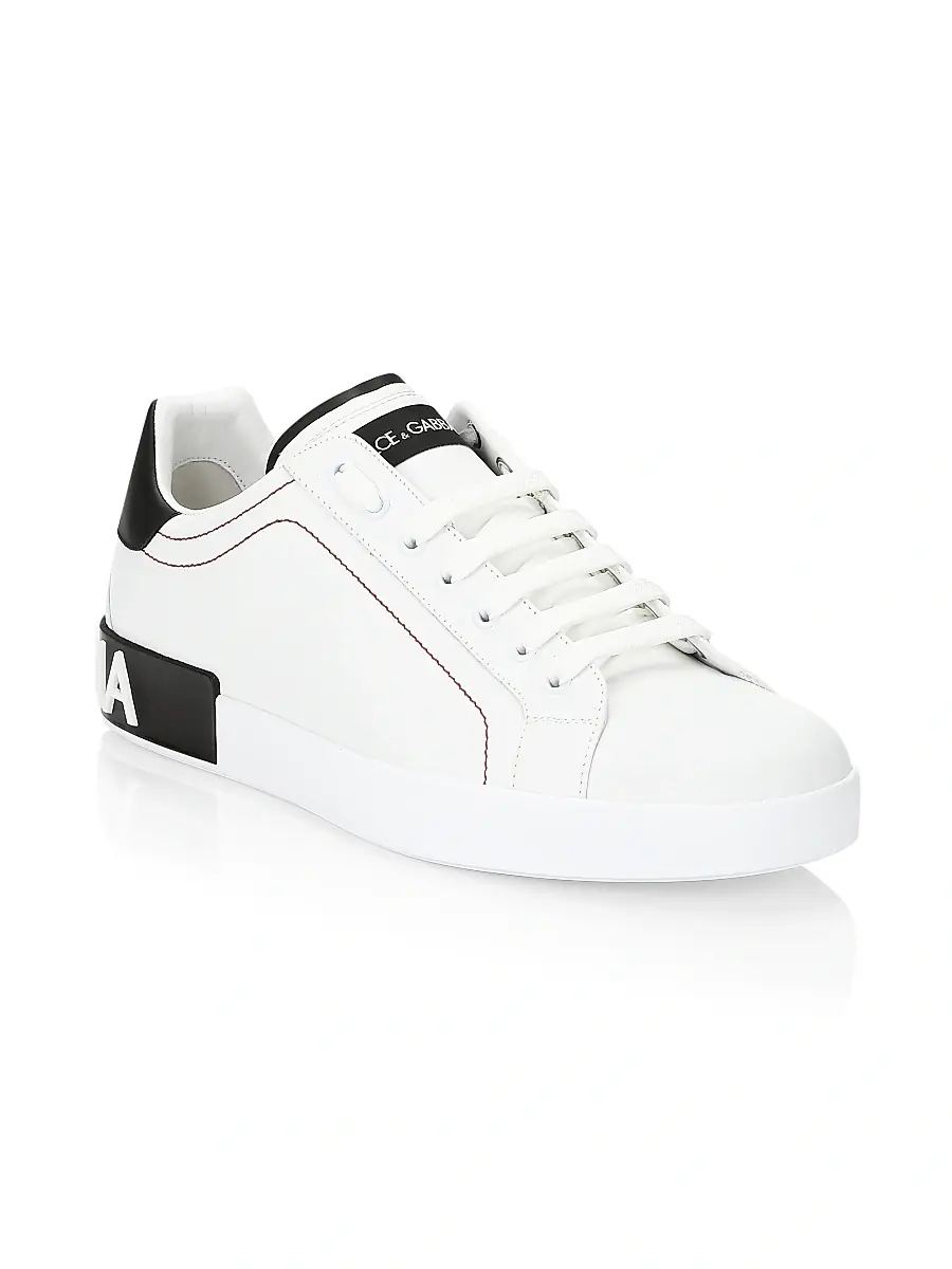 Dolce & Gabbana Men's Portofino Leather Sneakers - Black Silver | Thumbnail 20 Dolce & Gabbana Men's Portofino Leather Sneakers - Black Silver | Thumbnail 20