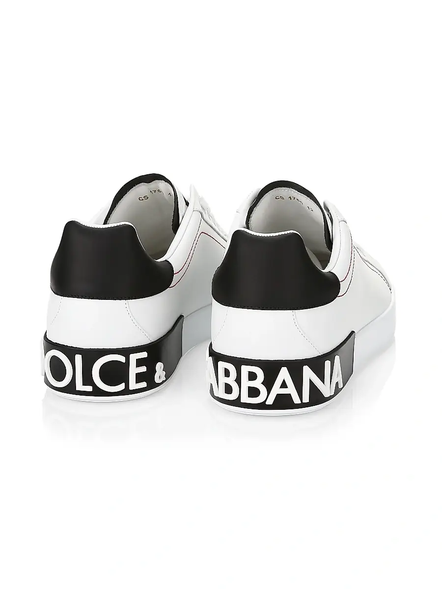 Dolce & Gabbana Men's Portofino Leather Sneakers - Black Silver | Thumbnail 21 Dolce & Gabbana Men's Portofino Leather Sneakers - Black Silver | Thumbnail 21