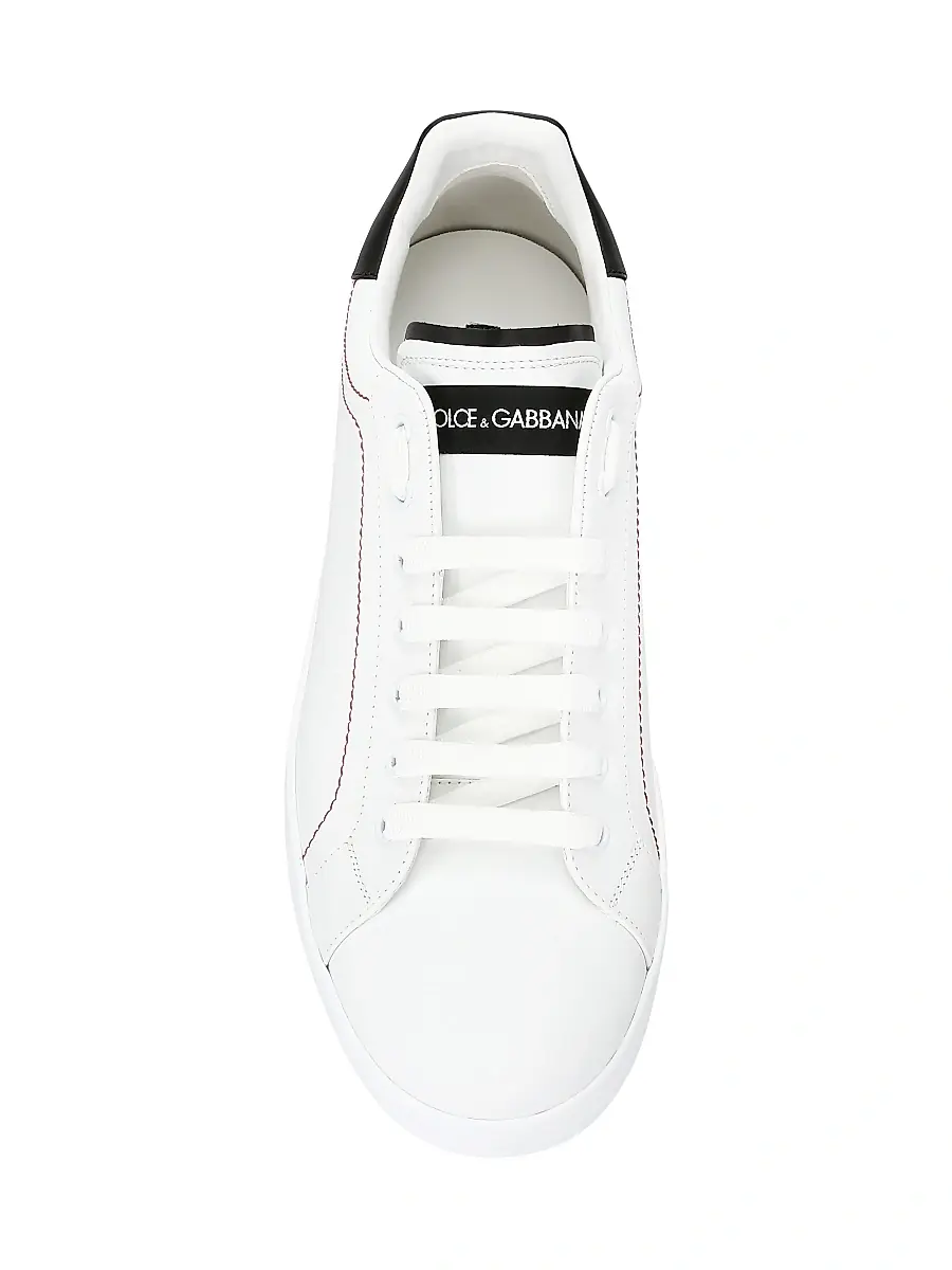 Dolce & Gabbana Men's Portofino Leather Sneakers - Black Silver | Thumbnail 22 Dolce & Gabbana Men's Portofino Leather Sneakers - Black Silver | Thumbnail 22