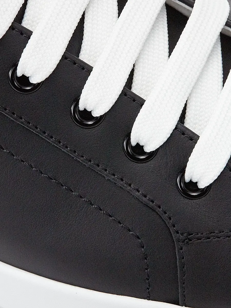 Dolce & Gabbana Men's Portofino Leather Sneakers - Black Silver | Thumbnail 6 Dolce & Gabbana Men's Portofino Leather Sneakers - Black Silver | Thumbnail 6