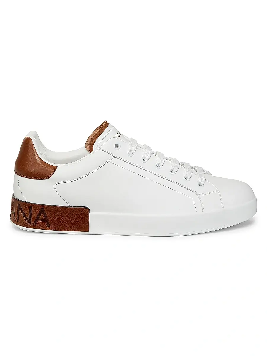 Dolce & Gabbana Men's Portofino Leather Sneakers - Black Silver | Thumbnail 8 Dolce & Gabbana Men's Portofino Leather Sneakers - Black Silver | Thumbnail 8