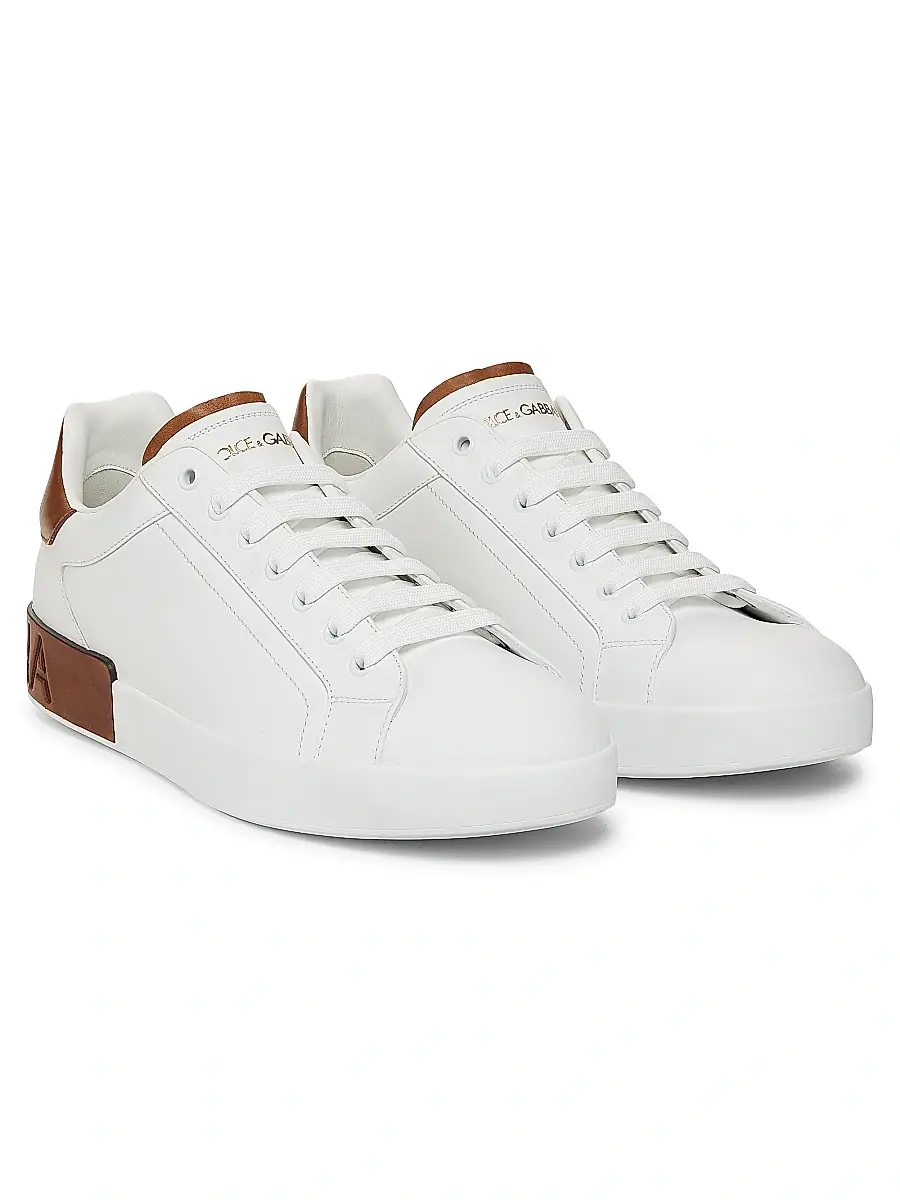 Dolce & Gabbana Men's Portofino Leather Sneakers - Black Silver | Thumbnail 9 Dolce & Gabbana Men's Portofino Leather Sneakers - Black Silver | Thumbnail 9