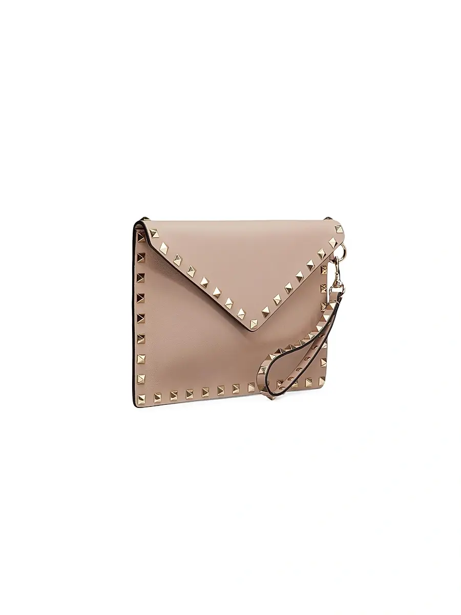 Valentino Garavani Women's Rockstud Calfskin Pouch - Poudre | Thumbnail 2 Valentino Garavani Women's Rockstud Calfskin Pouch - Poudre | Thumbnail 2
