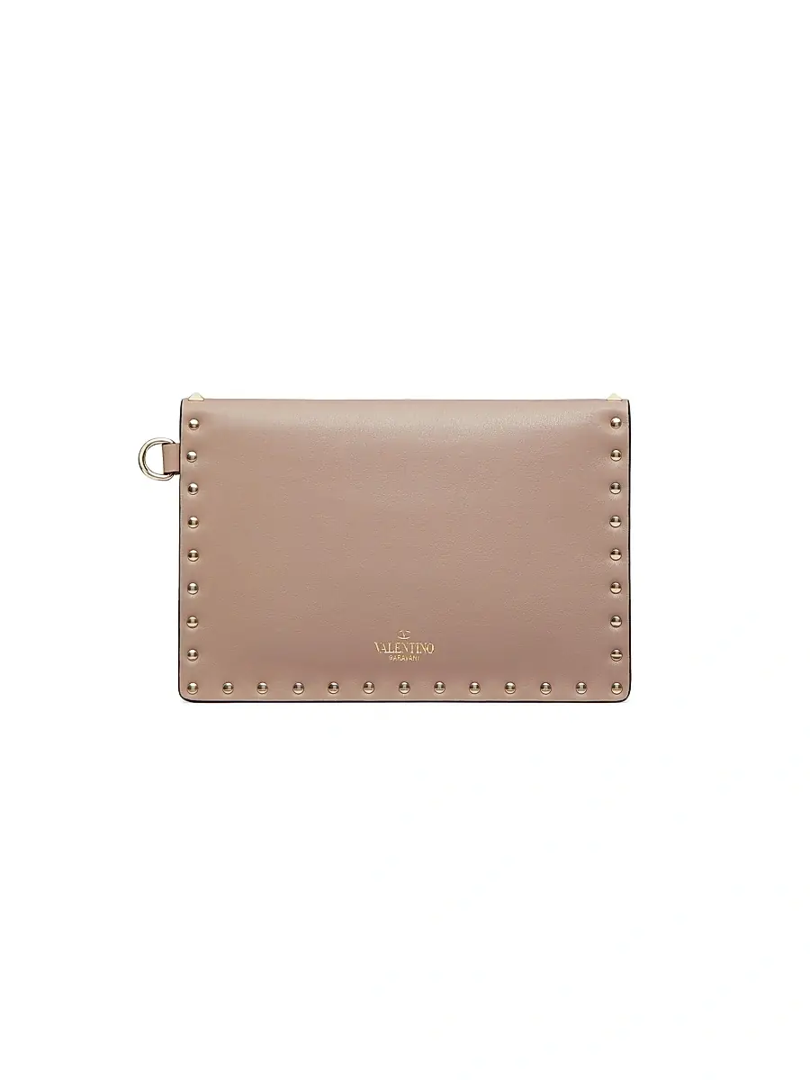 Valentino Garavani Women's Rockstud Calfskin Pouch - Poudre | Thumbnail 3 Valentino Garavani Women's Rockstud Calfskin Pouch - Poudre | Thumbnail 3