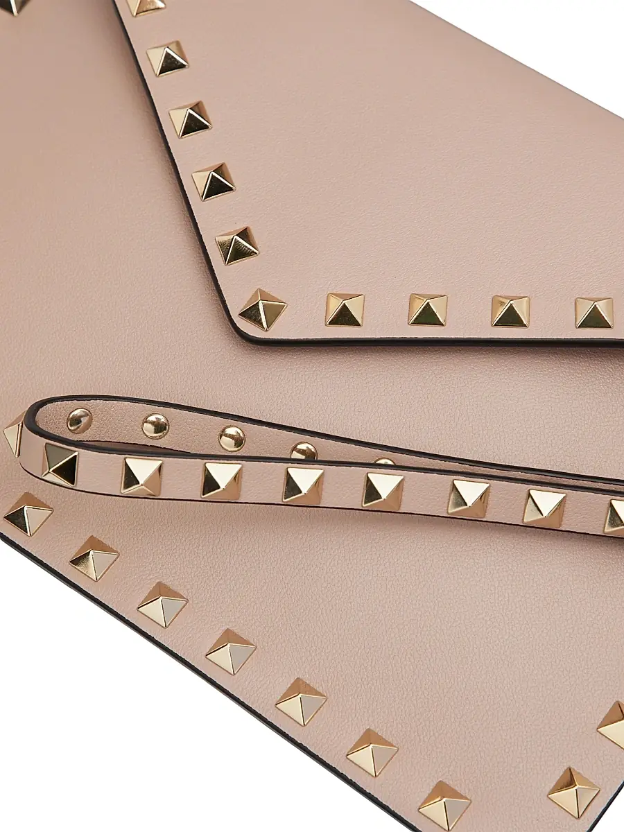 Valentino Garavani Women's Rockstud Calfskin Pouch - Poudre | Thumbnail 7 Valentino Garavani Women's Rockstud Calfskin Pouch - Poudre | Thumbnail 7