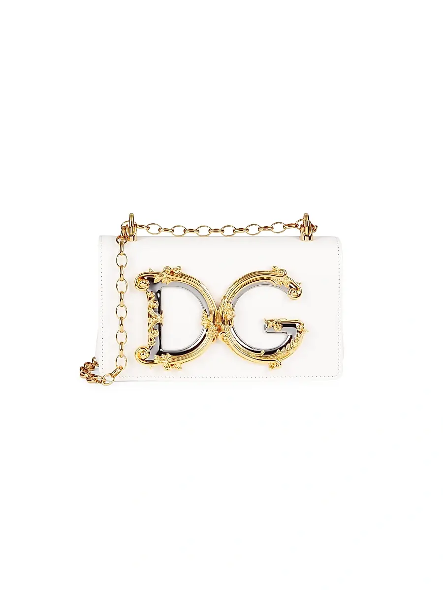 Dolce & Gabbana D & G Girls Leather Crossbody Bag - White | Image 1 Dolce & Gabbana D & G Girls Leather Crossbody Bag - White | Image 1