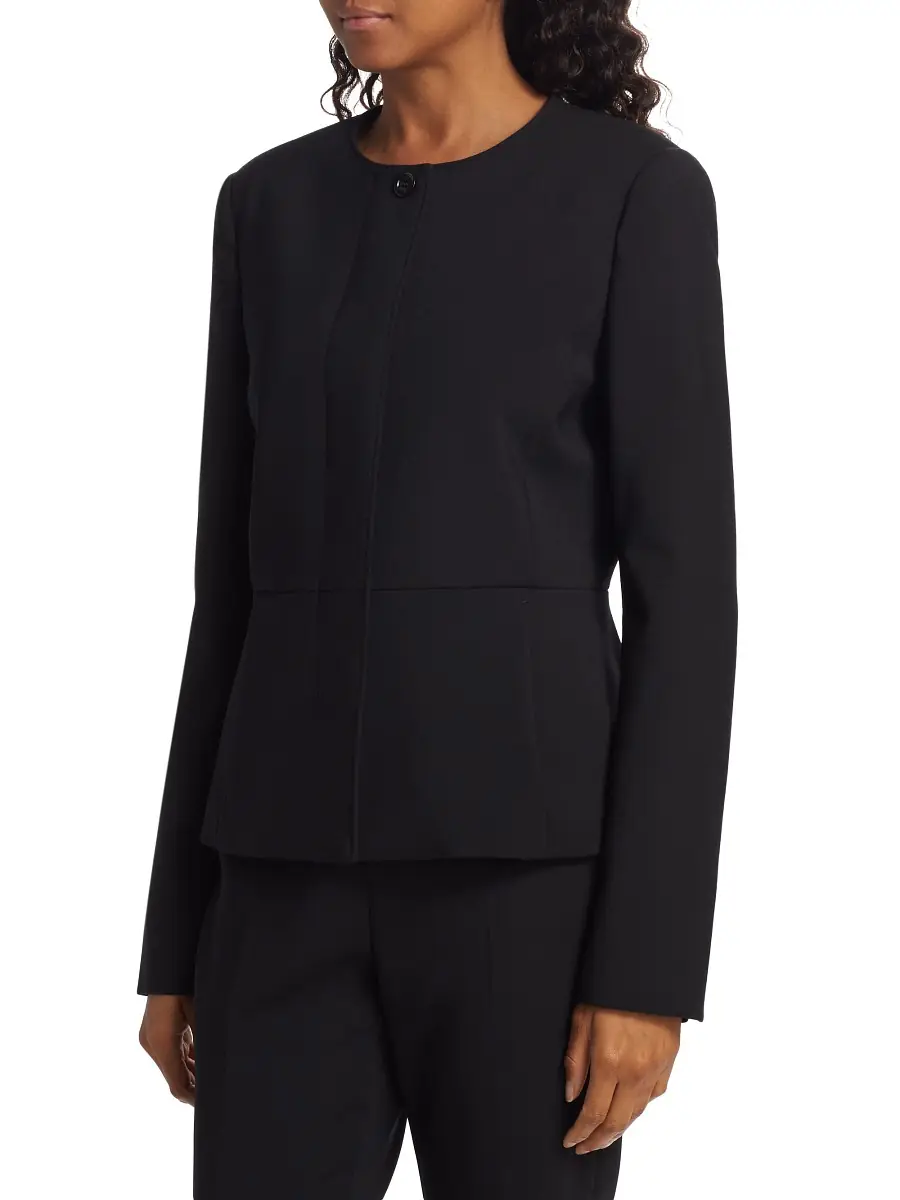 Max Mara Women's Pepli Wool-Blend Peplum Jacket - Black | Thumbnail 3 Max Mara Women's Pepli Wool-Blend Peplum Jacket - Black | Thumbnail 3