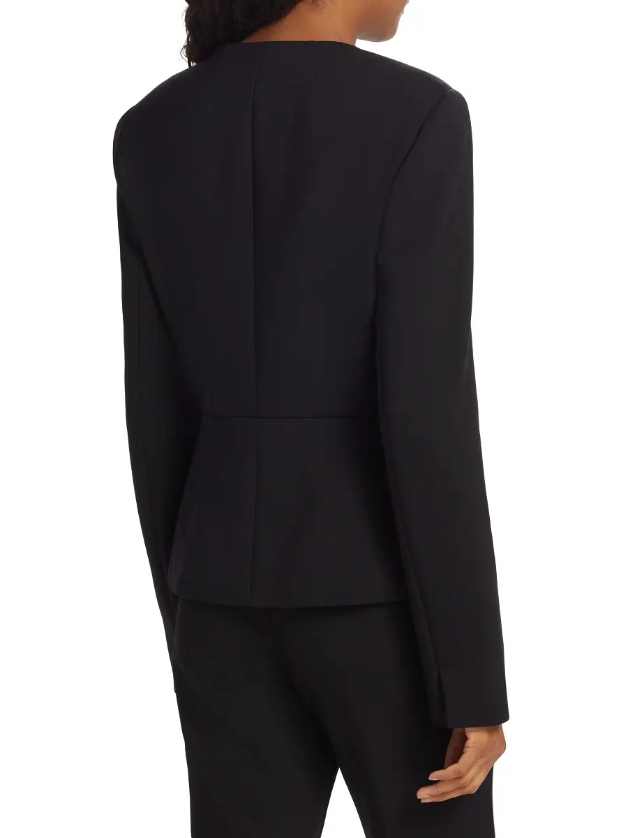 Max Mara Women's Pepli Wool-Blend Peplum Jacket - Black | Thumbnail 4 Max Mara Women's Pepli Wool-Blend Peplum Jacket - Black | Thumbnail 4