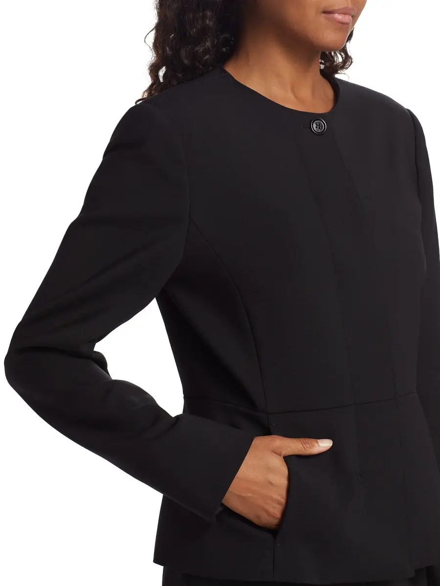 Max Mara Women's Pepli Wool-Blend Peplum Jacket - Black | Thumbnail 5 Max Mara Women's Pepli Wool-Blend Peplum Jacket - Black | Thumbnail 5
