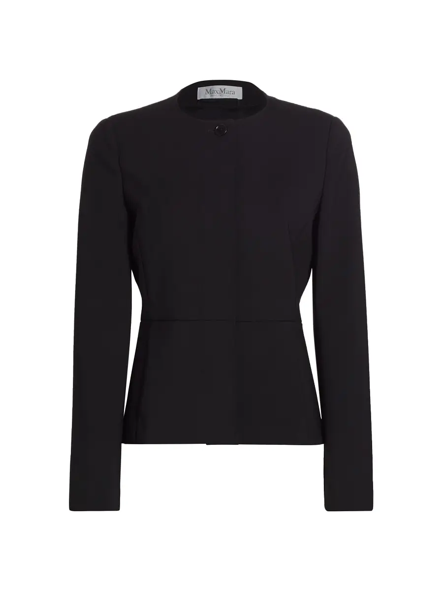 Max Mara Women's Pepli Wool-Blend Peplum Jacket - Black | Thumbnail 7 Max Mara Women's Pepli Wool-Blend Peplum Jacket - Black | Thumbnail 7