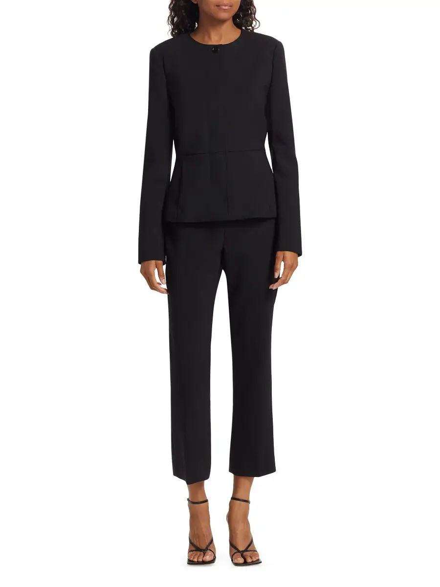 Women's Pepli Wool-Blend Peplum Jacket - Black Women's Pepli Wool-Blend Peplum Jacket - Black