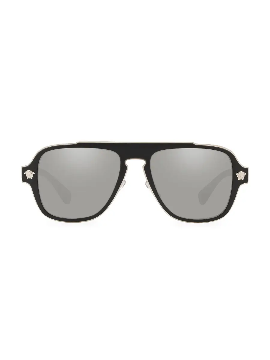 Versace Men's 56MM Pilot Sunglasses - Black | Thumbnail 3 Versace Men's 56MM Pilot Sunglasses - Black | Thumbnail 3