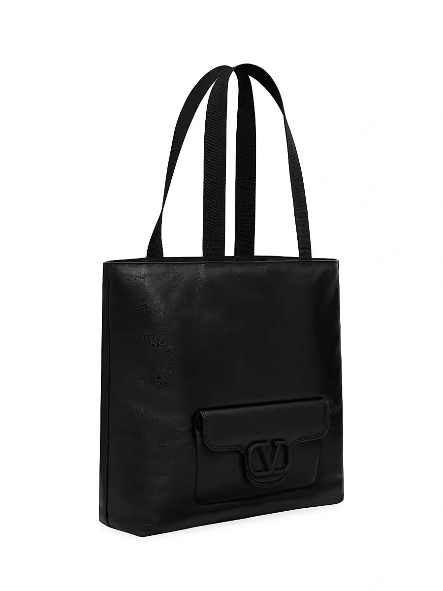 Valentino Garavani Men's Nappa Leather Shopper Bag - Black | Thumbnail 3 Valentino Garavani Men's Nappa Leather Shopper Bag - Black | Thumbnail 3