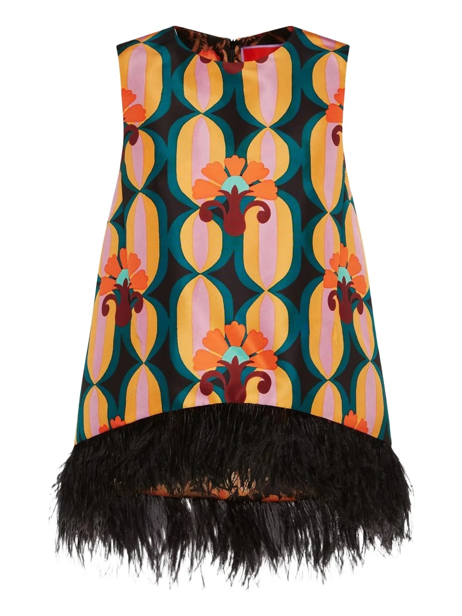 La DoubleJ Women's La Scala Top with Feathers - Arcturus Blue Petrol