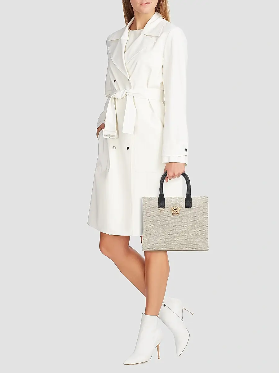 Versace Women's Small Canvas & Leather Tote Bag | Thumbnail 2 Versace Women's Small Canvas & Leather Tote Bag | Thumbnail 2