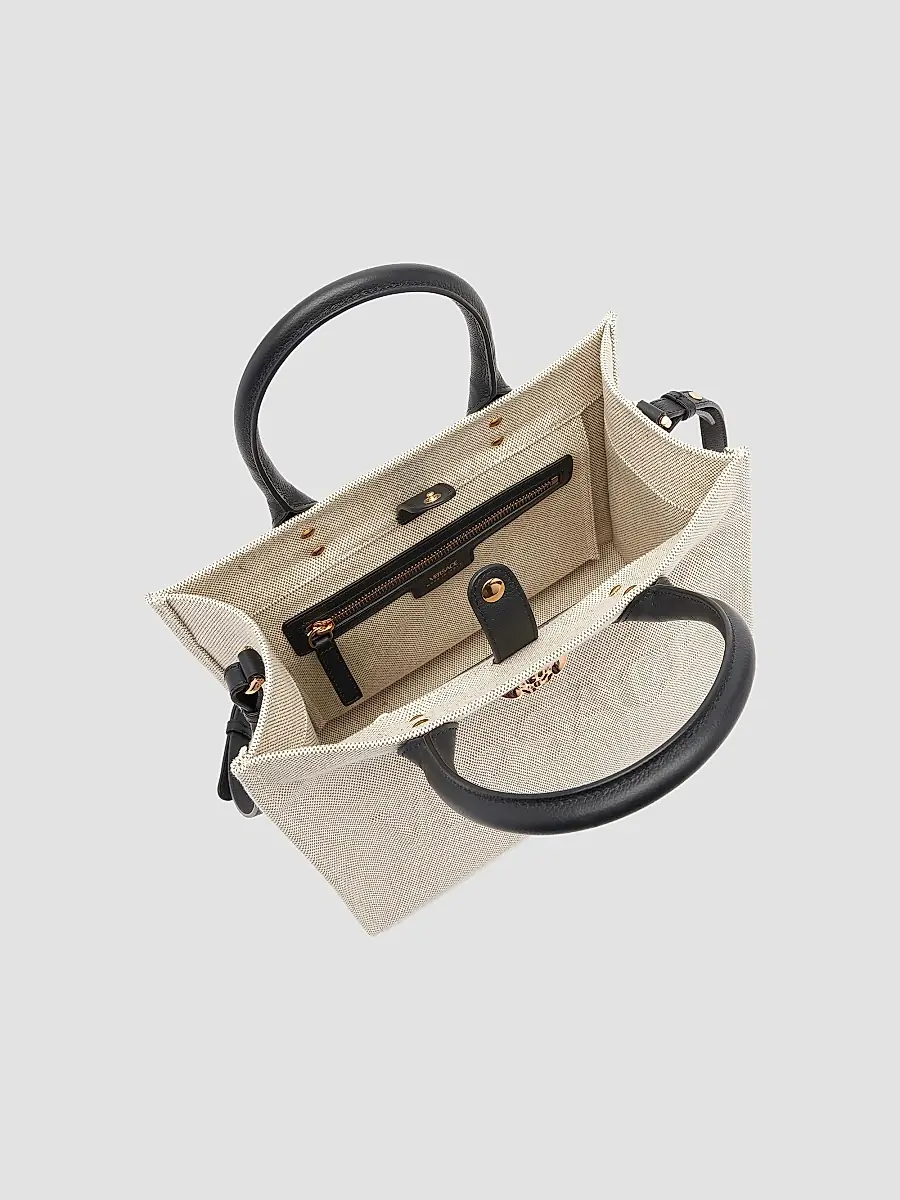 Versace Women's Small Canvas & Leather Tote Bag | Thumbnail 4 Versace Women's Small Canvas & Leather Tote Bag | Thumbnail 4