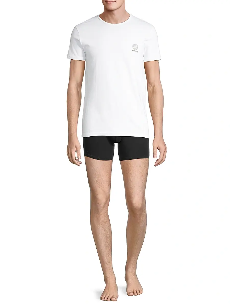 Versace Men's Logo Crewneck T-Shirt | Thumbnail 2 Versace Men's Logo Crewneck T-Shirt | Thumbnail 2