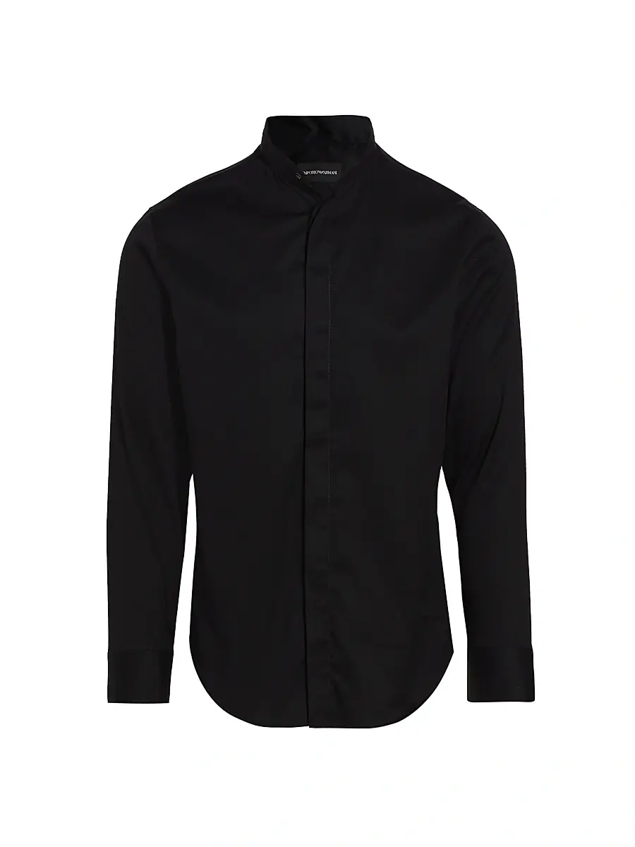 Emporio Armani Men's Ceremony Dress Shirt - Black - Size 17 | Image 1 Emporio Armani Men's Ceremony Dress Shirt - Black - Size 17 | Image 1