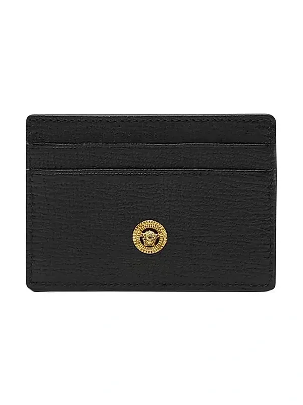Men's Leather Card Case - Black Gold Men's Leather Card Case - Black Gold
