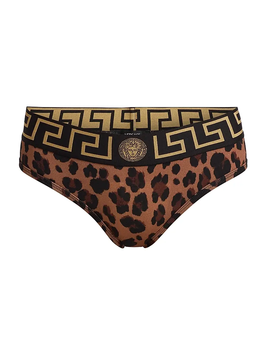 Versace Women's Topeka Bi-Stretch Leopard Underwear - Chestnut Gold | Image 1 Versace Women's Topeka Bi-Stretch Leopard Underwear - Chestnut Gold | Image 1