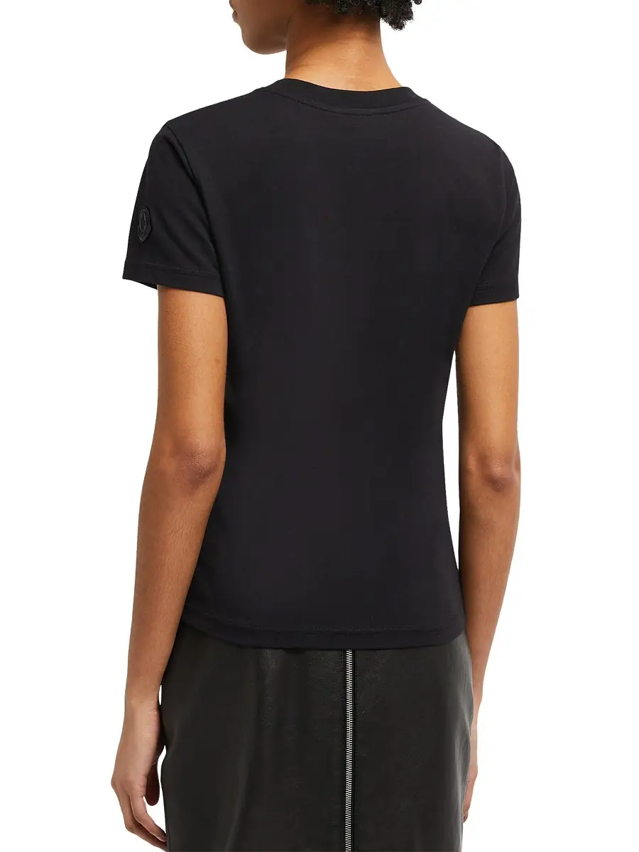 Moncler Women's Short Sleeve T-Shirt - Black | Thumbnail 2 Moncler Women's Short Sleeve T-Shirt - Black | Thumbnail 2