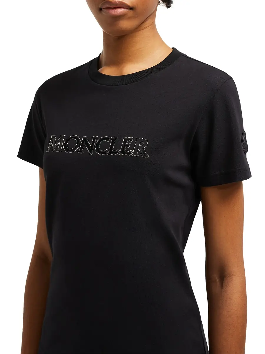Moncler Women's Short Sleeve T-Shirt - Black | Thumbnail 3 Moncler Women's Short Sleeve T-Shirt - Black | Thumbnail 3