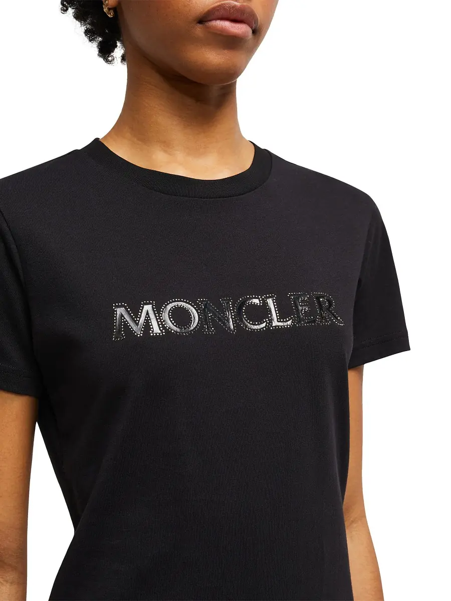 Moncler Women's Short Sleeve T-Shirt - Black | Thumbnail 4 Moncler Women's Short Sleeve T-Shirt - Black | Thumbnail 4
