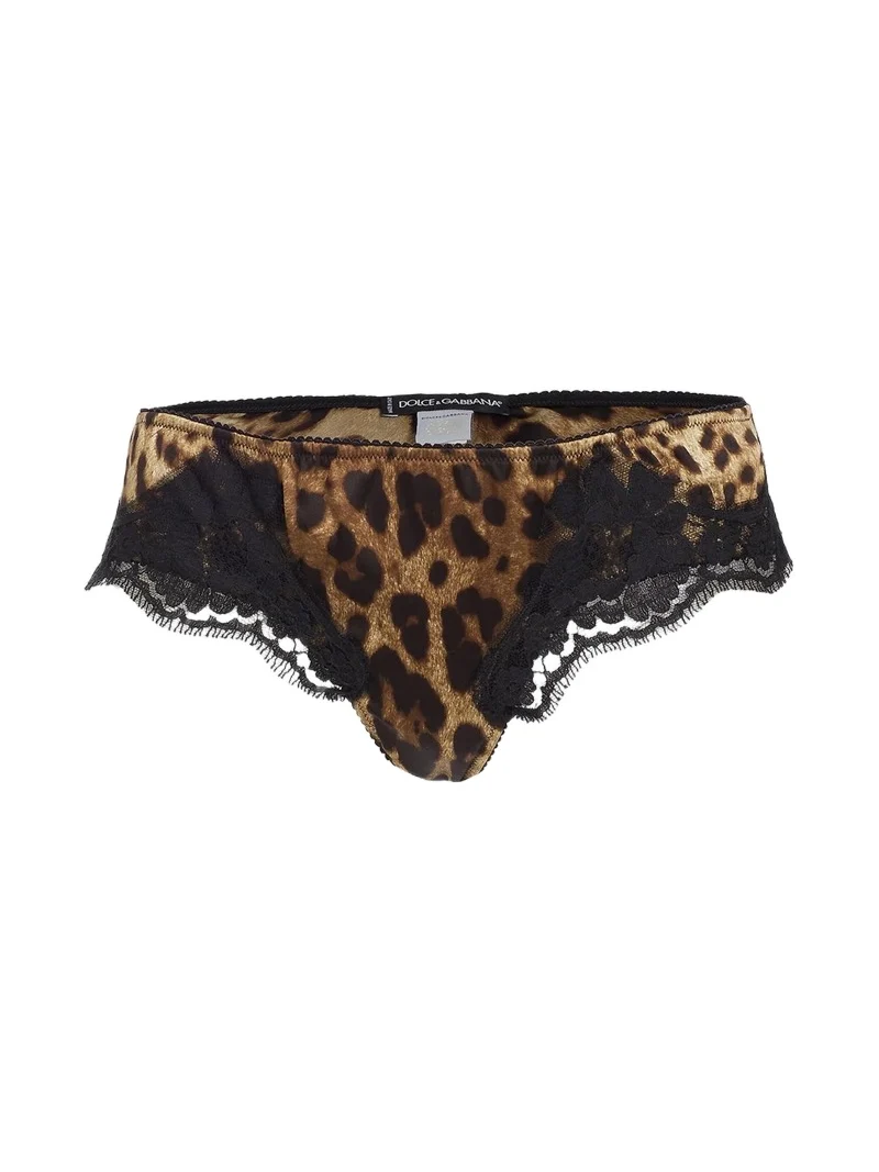 Dolce & Gabbana Women's Lace & Silk-Blend Briefs - Leopard