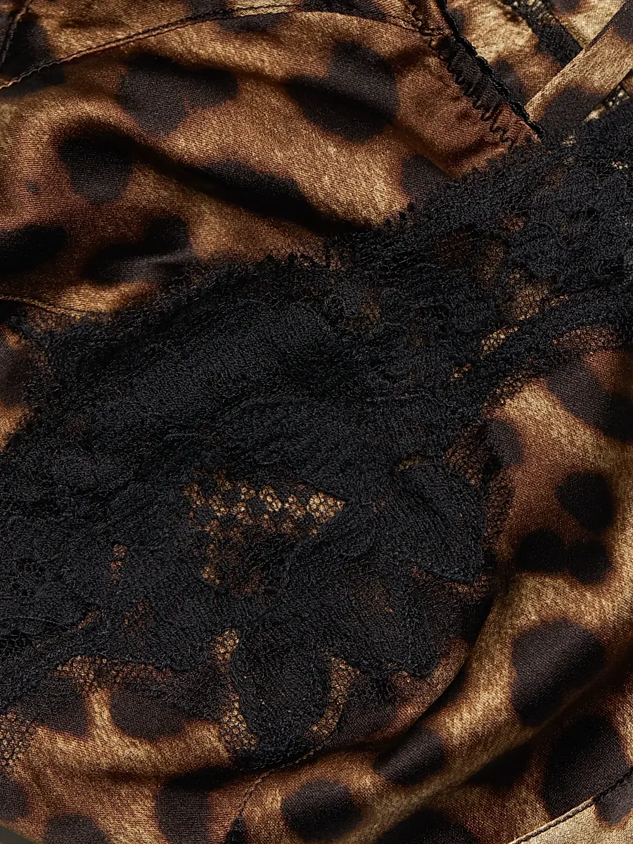 Dolce & Gabbana Women's Leopard Silk-Blend Triangle Bra | Thumbnail 6