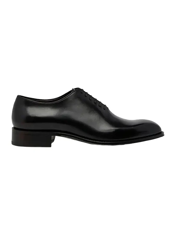 Men's Burnished Leather Lace-Up Oxfords