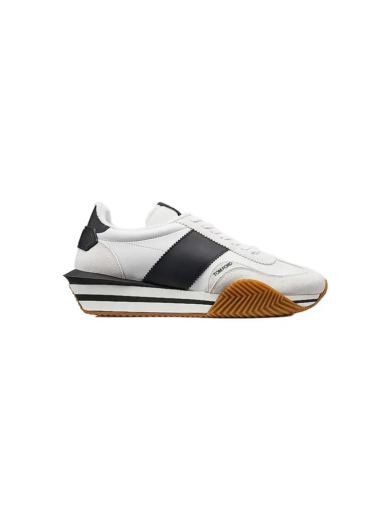Tom Ford Men's Two-Toned Low-Top Sneakers - White Black Cream | Image 1 Tom Ford Men's Two-Toned Low-Top Sneakers - White Black Cream | Image 1